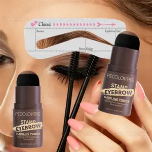 1SET Eyebrow Stamp Styling Kit, Cosmetics, Silky, Multi-Purpose Hairline Powder, Contouring Powder, Smudgeproof, Natural Wild Brows, with Brow Shape 10 PCS