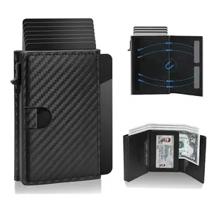 Men's RFID Blocking Smart Wallet - Slim Bifold Leather Credit Card Holder with 9-14 Card Capacity ID Window & Cash Slot for Daily Use & Gifts