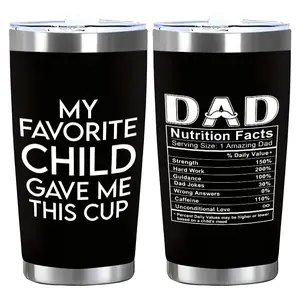 Humorous Dad and Favorite Child Design 12oz Wine Tumbler with Lid,Stainless Steel Travel Mug, Double Wall Insulated Coffee Cup,Insulated Wine Glasses Travel Tumbler for Cold&Hot Drinks,Reusable Spill-Proof Design,Perfect Gift for Family and Friends