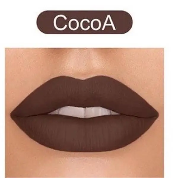 Cocoa Waterproof Matte Lipstick Lipgloss Makeup Cosmetic Smooth