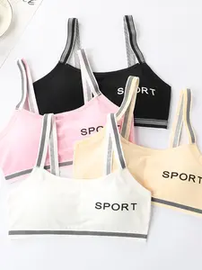 2026 New 4-Piece Set Underwear for Students, Puberty Stage Girls Bra, No Steel Ring, Full Coverage Tube Top, Large Size