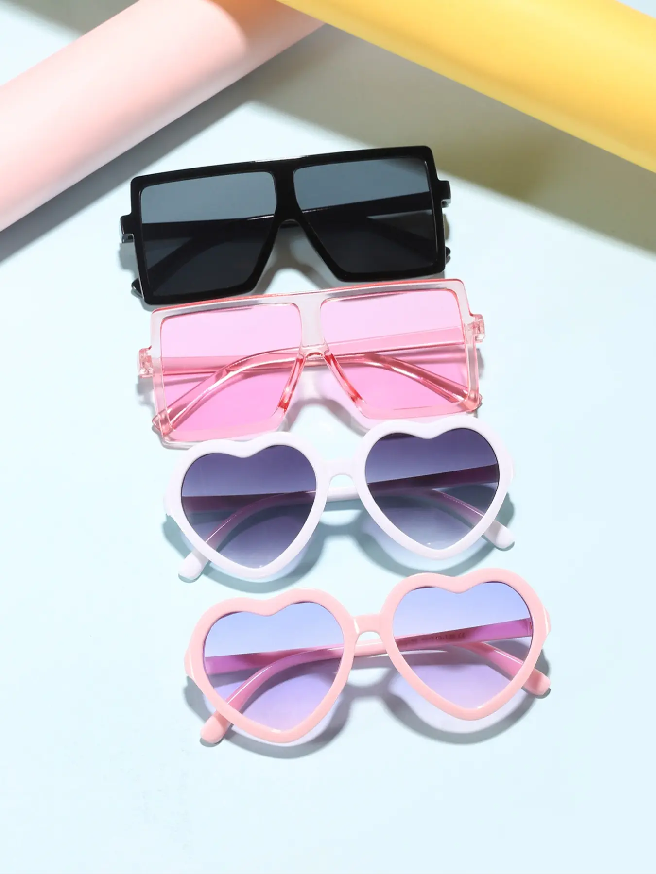 Cute Girly Heart Frame Glasses for Kids Aged 4-8 Years Old, Lightweight Durable Fashion Eyewear for Daily Use, Party & Stylish Accessories