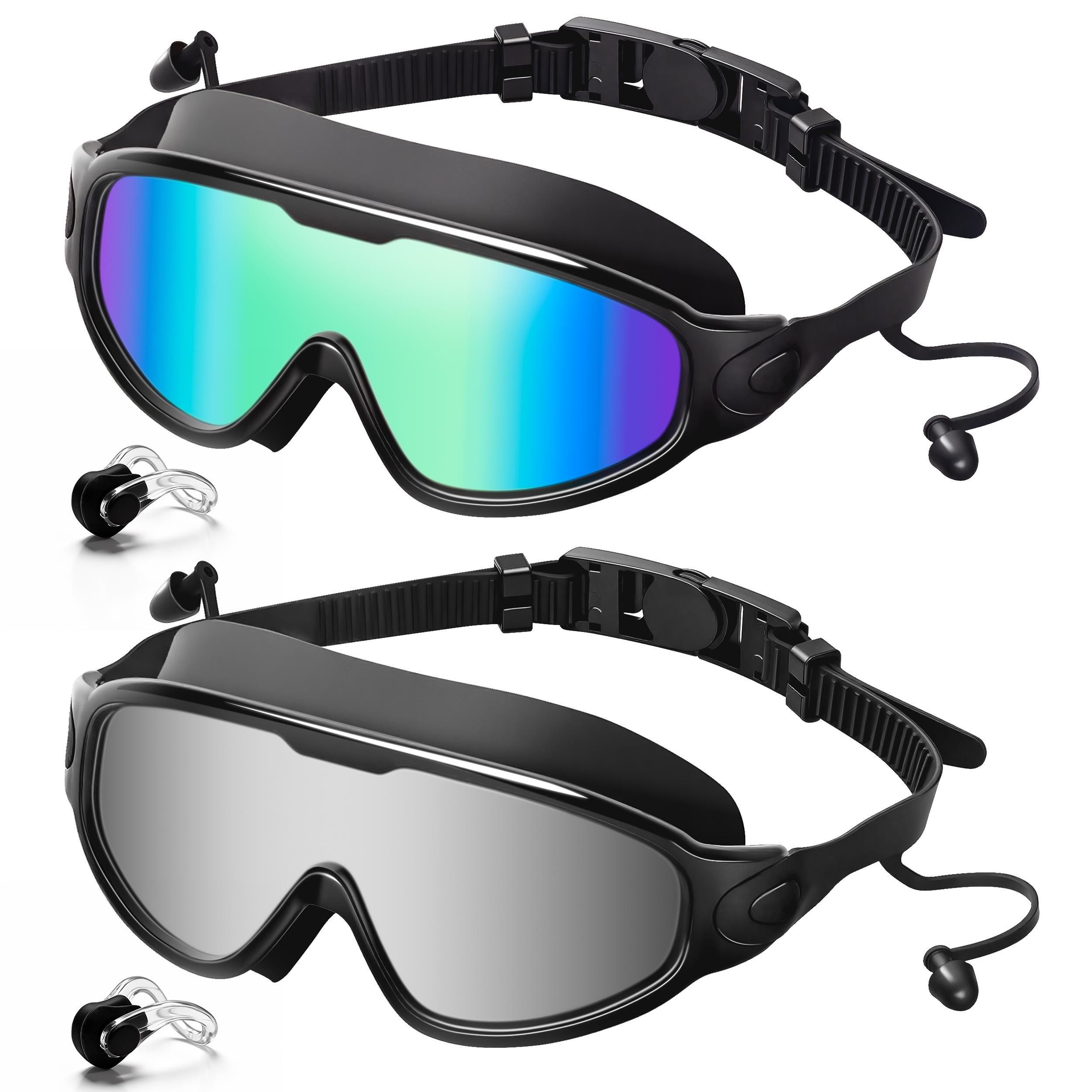 2-Pack Swim Goggles with Nose Clip forAdults and Teens, Leak-Proof Outdoor Swimming Goggles, Comfortable and Stylishfor Pool, Beach and Open Water