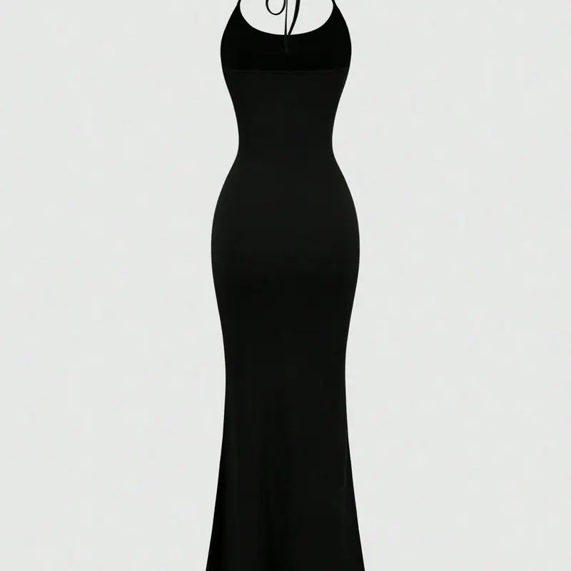 Women's Sexy Long Dress Bodycon Floor Length, Casual Sleeveless Fitted Basic Plain Design, Comfortable Chic Trendy City Youth Travel Wear, Versatile Vintage Style, Minimalist