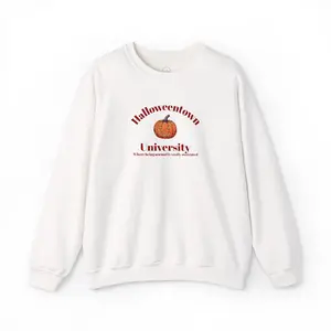 Halloweentown University Embroidered Crewneck Sweatshirt, Cozy Sweater for Fans, Halloween Town Apparel, Spooky College Jumper