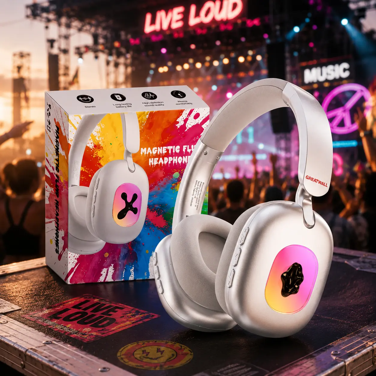 Ferrofluid Headphones RGB Music Reactive Over Ear Bluetooth Headphones – Sound You Can See