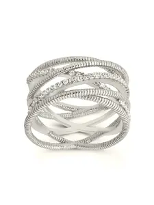 Sterling Silver Multi Band & CZ Ring