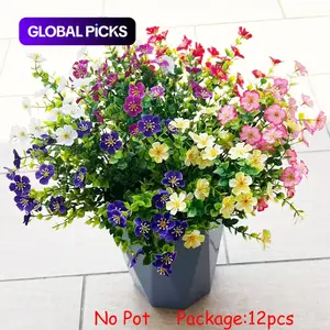 Artificial Mixed Flower, Lifelike Artificial Flower, 12pcs/set Outdoor UV-Resistant Simulated Flower, Fake Outdoor Flowers, Artificial Pansy Flower, Artificial Plant, Decorative Flowers for Home, Garden & Porch, Garden Decorations #GLOBAL PICKS