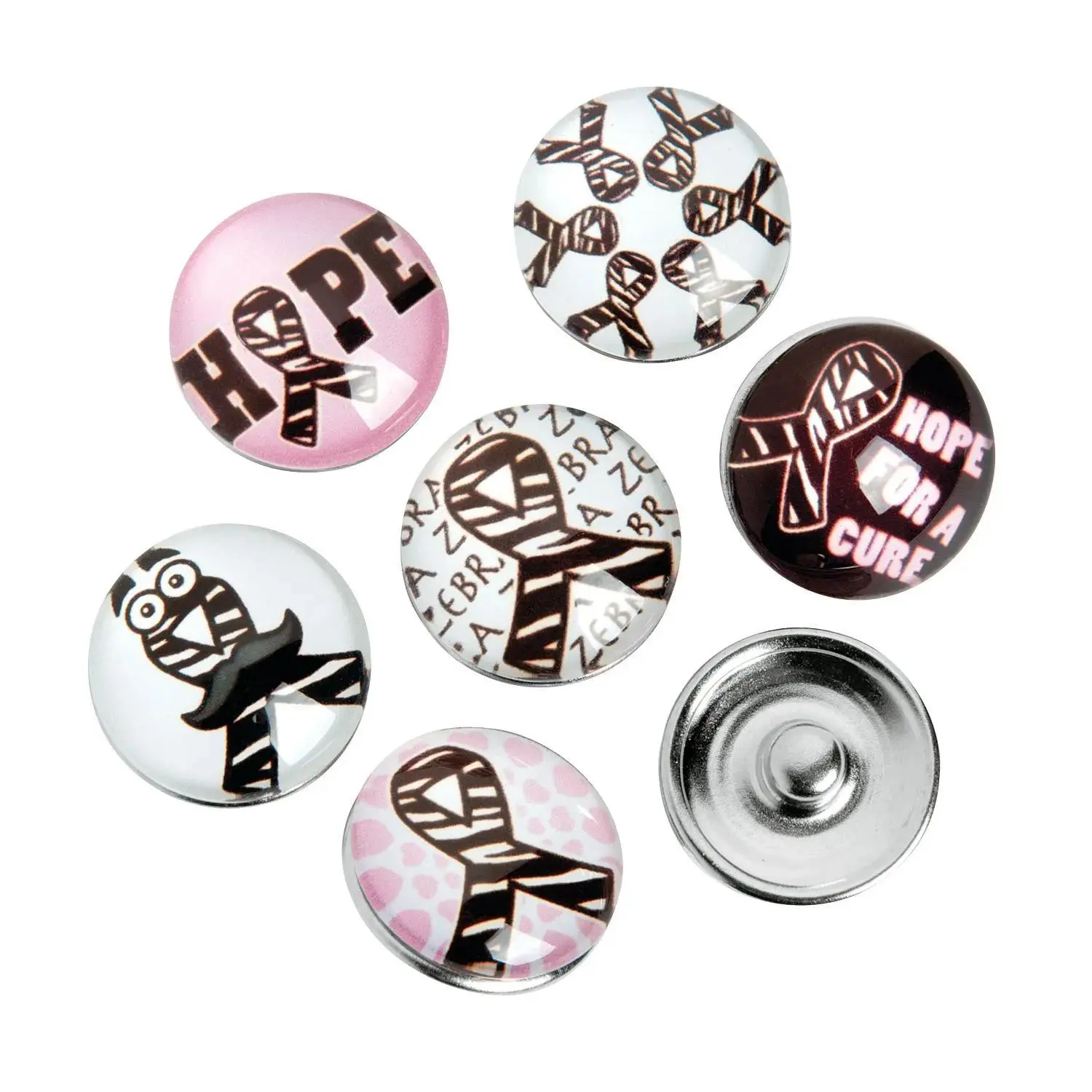 Unisex Large Zebra Awareness Ribbon Snap Beads - 12-Pc DIY Beading & Jewelry Making Supplies Unisex Large Zebra Awareness Ribbon Snap Beads - 12-Pc DIY Beading & Jewelry Making Supplies