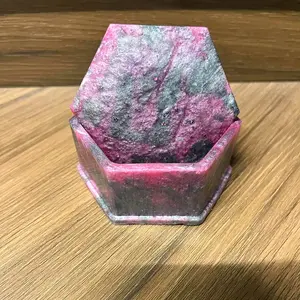 gray and pink trinket box