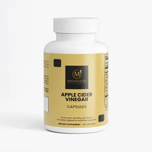 Midas Luxe Apple Cider Vinegar Capsules ACV 1000mg - Vegan-Friendly, No Sour Taste, Supports Digestion & Metabolism, 60 Capsules, Natural Dietary Supplement