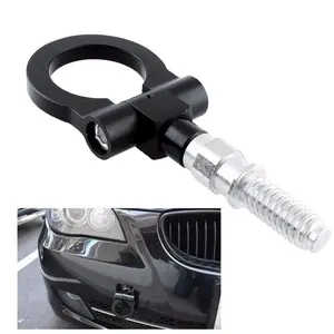 Universal 16mm Tow Hook for Car, Aluminum Screw-On Front & Rear Tow Hook, Racing Style Bumper Tow Ring for European Cars