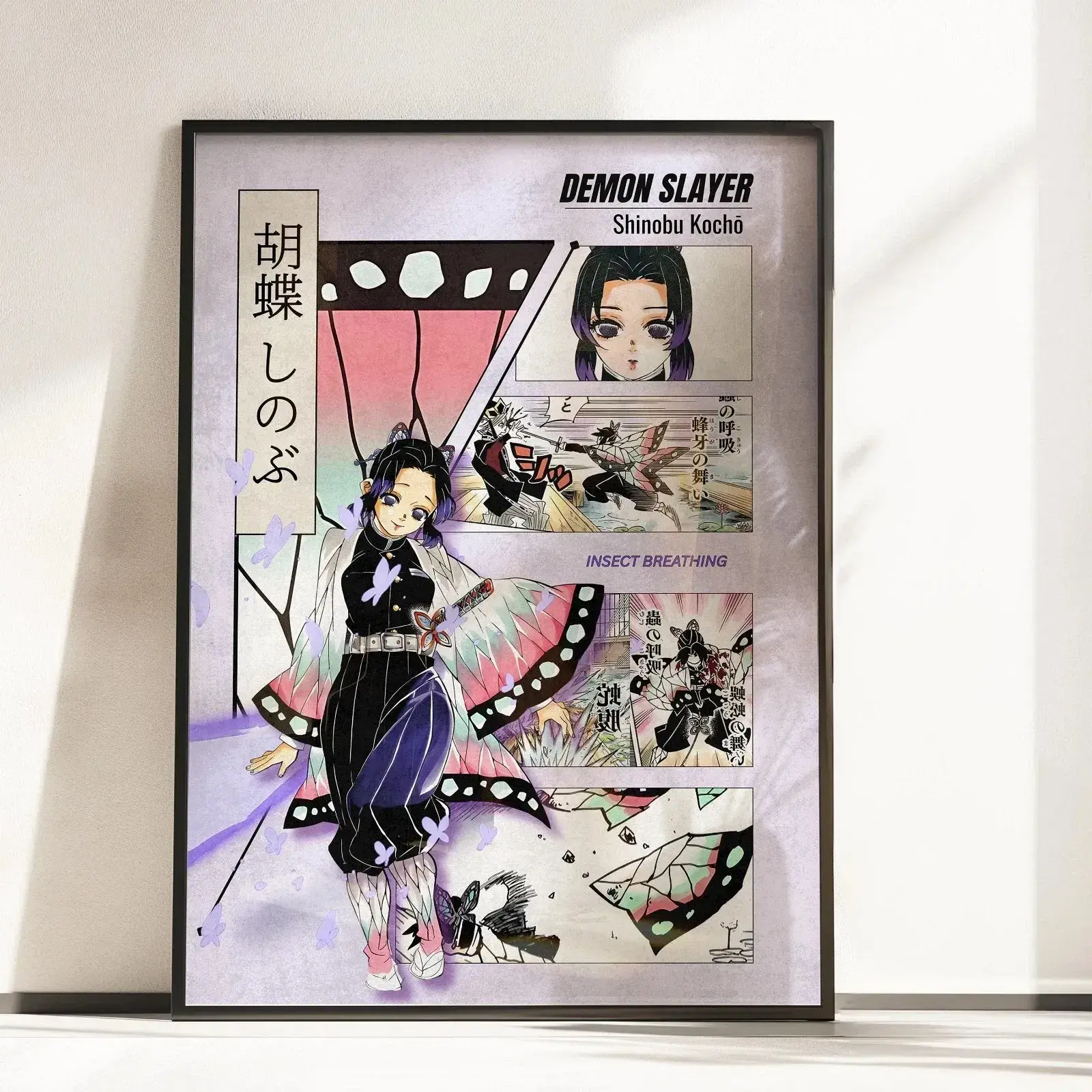 Shinobu Kocho Insect Hashira Haori Pattern Demon Slayer Anime Poster All Sizes