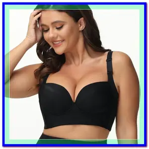 [PAU] Back smooth bra Top Lift Plus size Bra Hidden Fat Underwear Simple wireless 3/4 coverage Super comfortable seamless bra strapless