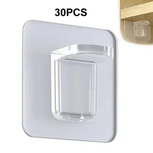30 Pieces Adhesive Shelf Brackets, No Drill Reinforced Shelf Support Pegs for Kitchen Cabinet, Closet, Book Shelf, Pantry