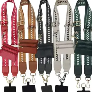 Classic pattern simple shoulder bag phone strap with wallet, phone strap with wallet, shoulder bag phone strap with zipper pouch, adjustable phone strap, Halloween gift, Mother’s Day gift, birthday gift, Phone Accessories