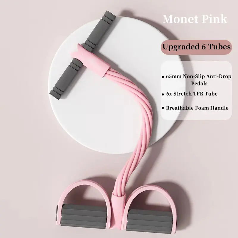 Upgrade Pedal Resistance Device,Pedal Puller Resistance Band,Upgrade 6-Tubes Manual Tension Trainingn Pedal,Multifunction Tension Rope,Yoga,Home Gym Full Body Workout,Total Body Training, elastic pull