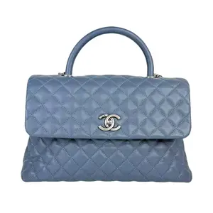 Pre-owned CHANEL Leather Top Handle Bags Coco Handle Medium Flap Top Handle Bag