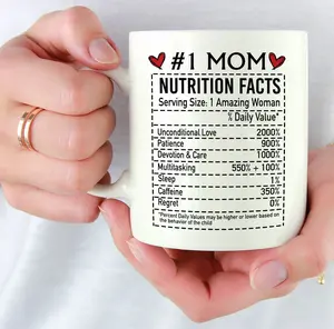 [Mother's Day Collection - Sale Up To 40%] Mom Nutrition Facts Accent Mug, Funny Mom Coffee Mug Gift, Mothers Day Gift Idea, Cute Mom Life Mug