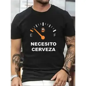 Men's Cartoon & Letter Print Round Neck Shortsleeve T-Shirt, Regular Fit Stylish Casual Menswear Top, Streetwear Summer Tee for Daily Wear Funny Graphic Shirt