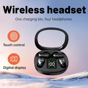 Wireless Headphones In-ear Design Noise Cancelling True Wireless Earbuds with Digital Display Bluetooth 5.4 Gaming Headset for Running Exercising Lightweight Fitness Earphones