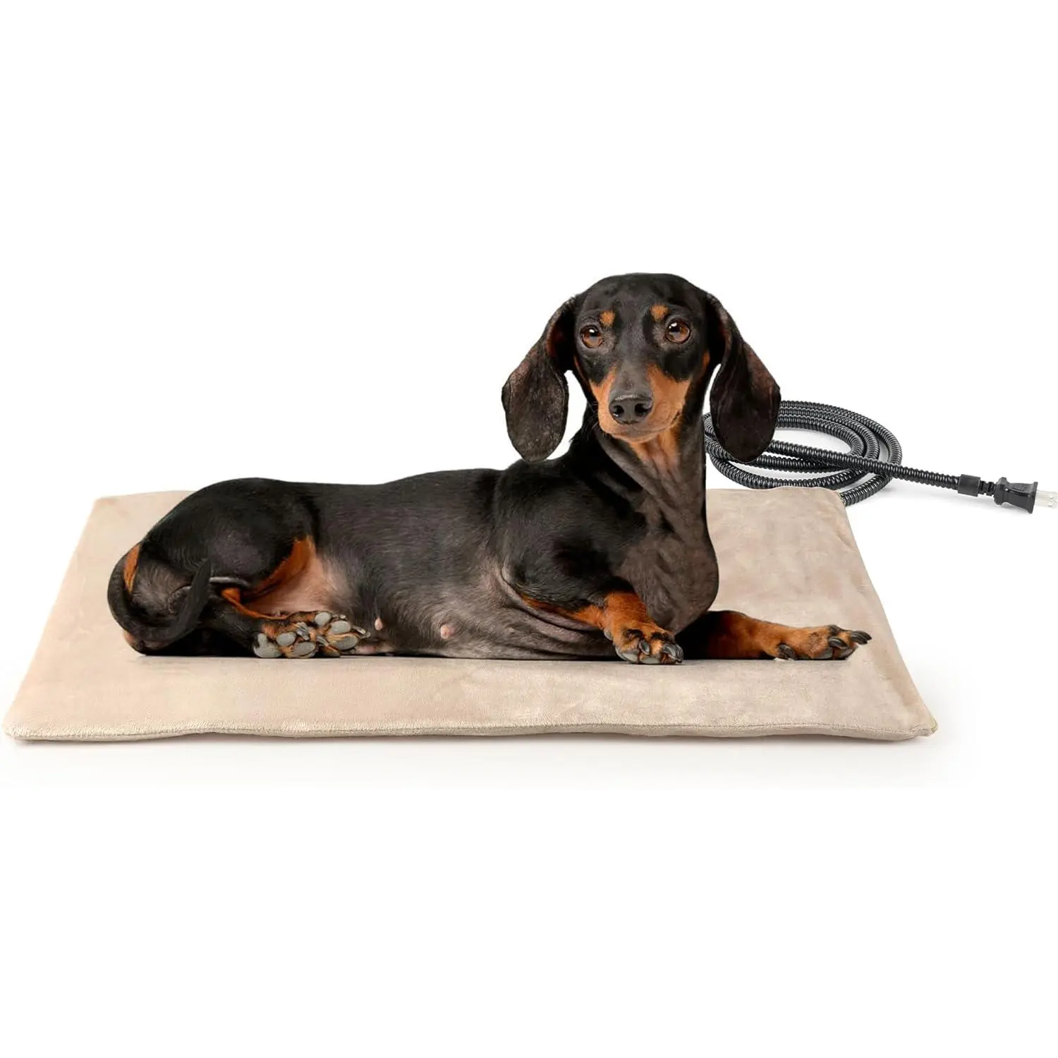 Pet Heating Pad for Dogs and Cats, Heated  Bed with Steel-Wrapped Cord and Soft Fleece Cover, 27.5 x 15.7 Inches, 50 Watts