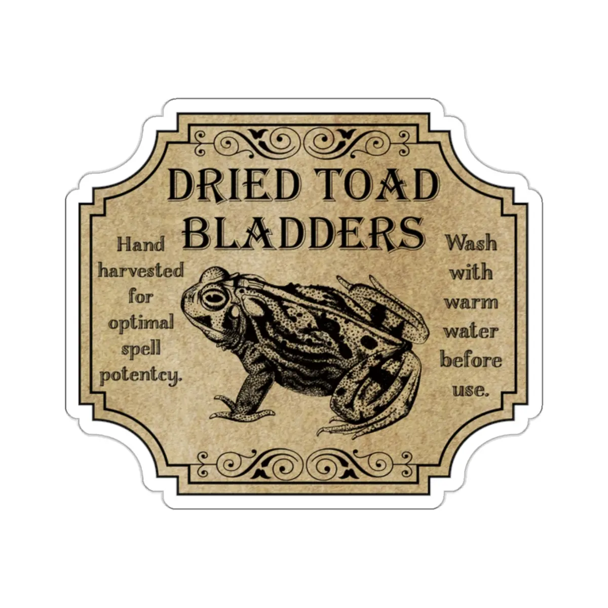 Dried Toad Bladders Apothecary Label