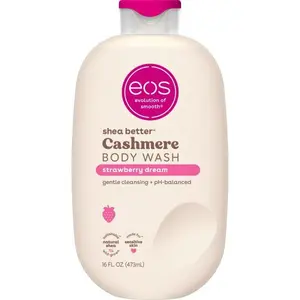 eos Cashmere Body Wash – Strawberry Dreams, Moisturizing Body Wash, Creamy Gel Formula, with Shea Butter, Glycerin, Vitamin E, pH Balanced, Sensitive Skin, Vegan