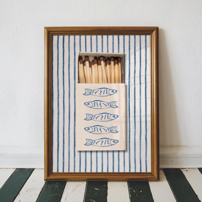 Sardine Matchbox Wall Art - Digital Print, Coastal Decor  Poster Unframed - 5 size, 8x12  to 27x40