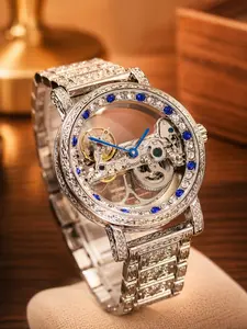 Men's Vintage Mechanical Watch, Fashion Skeleton Watch for Party, Daily Clothing Decor, Trendy All-match & Exquisite Watch for Birthday Gift with Box, Fashionable Party Watch