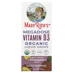 MaryRuth's Megadose Vitamin D3 Organic Liquid Drops, Pineapple, 1 fl oz (30 ml)