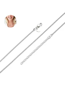 1PC 925 Sterling Silver Rope Chain Necklace for Women Men, 1.1mm 1.5mm Twisted Chain with Lobster Clasp, 14-30 Inch