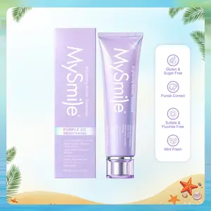 MySmile Purple Toothpaste, Color Corrector for Instant Brightening, Neutralizes Yellow Tones, Daily Care Non-Fluoride Cleansing Formula with Mint, 4.2 oz