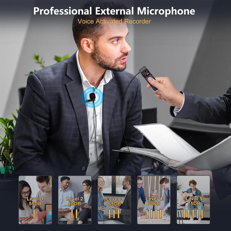 160GB Digital Voice Recorder with Playback, 1100mAh Mini Audio Recording Device for Lecture Interviews, 1536Kbps Voice Activated Recorder with Noise Reduction, Password, External Microphone