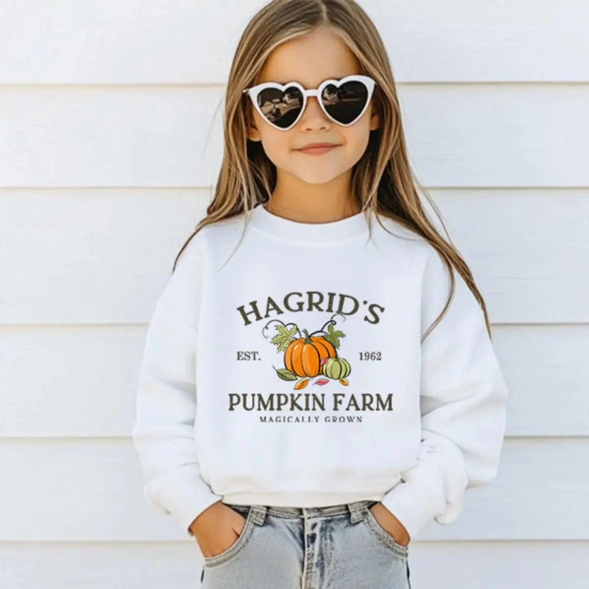 Kids Hagrid's Pumpkin Patch Fall Young Size Sweatshirt, Hagrid's Pumpkin Patch Fall Sweatshirt , Youth Heavy Blend Hooded Sweatshirt..