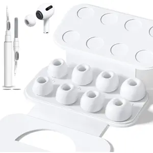 4 Pairs Eartips for AirPods Pro 3 (3rd Generation), Upgraded Pro3 Replacement Electronic Silicone Earbud Ear(Assorted XS,S,M,L, White)