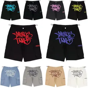 Men's Graffiti Print Cargo Shorts Summer Hip Hop Streetwear Loose Fit Casual Beach Shorts for Men Joggers