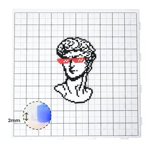 PixieCraft 1pc 104x104 Mega Large Pegboard Pro – Interlocking 2.6mm Fuse Bead Board with Engraved Gridlines & 2mm Pins, Snug Fit Stable Design for Large Pixel Art Projects
