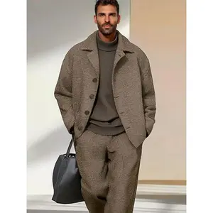 Coofandy Leisure Chic Jacket Pants Set - Stylish Outfit with Coofandy Logo Design