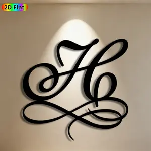 1pc Monogram Metal Wall Art, Elegant Monogram Statue Mural, Ideal Gift for Valentine's Day, Anniversary, Personalized Decor Enthusiasts, Powder-Coated Metal Wall Decor Wall Sculptures, Perfect for Bedroom Wall & Garden Fence, Stylish Customized Home Decor