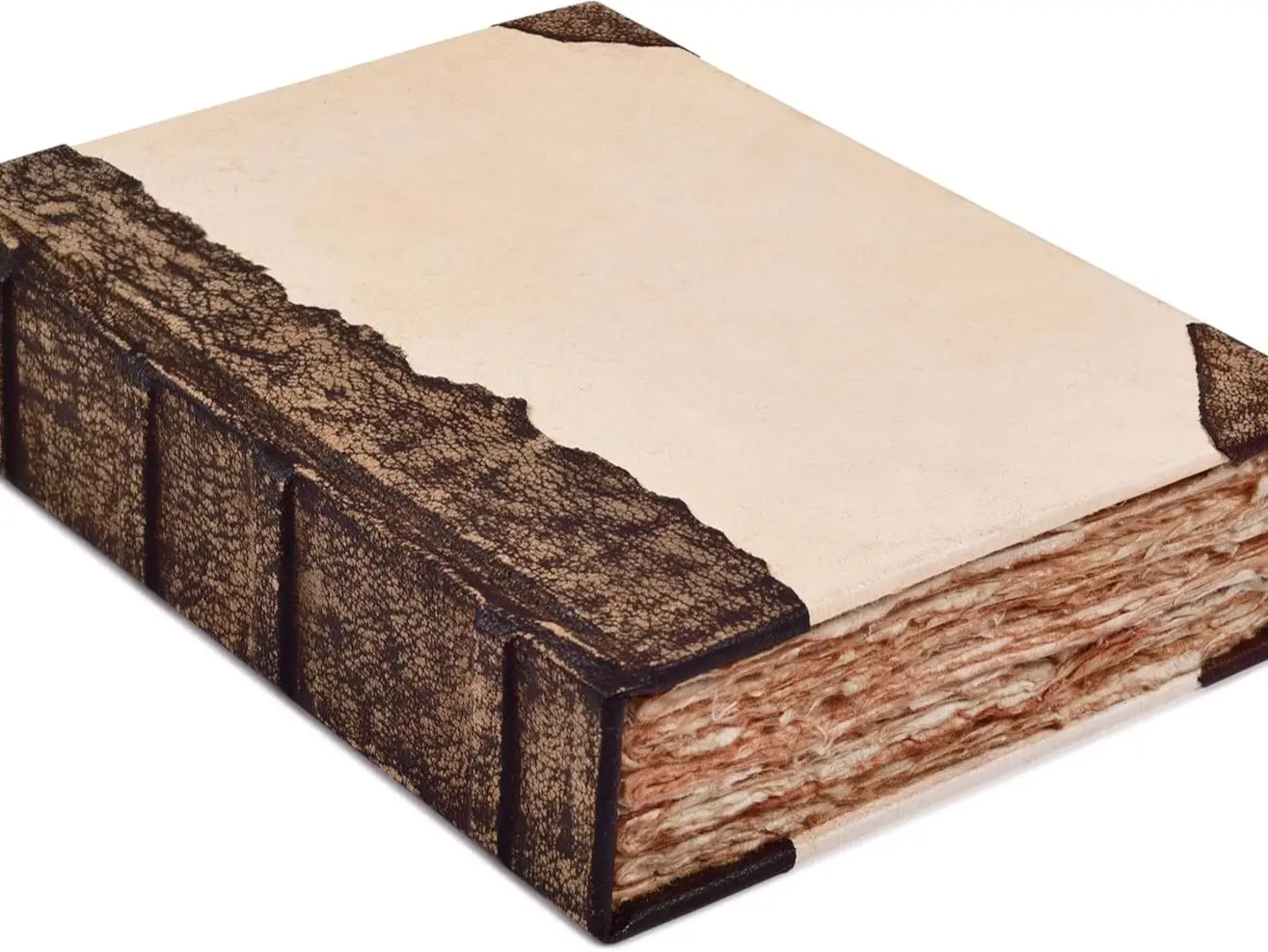 Rustic Vintage Leather Bound Journal Handmade Antique Deckle Edges Watercolor Paper 200 Pages 6"X4"(A6) Writing Notebook Sketchbook