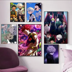 Classic Shonen Anime Hunter x Hunter Character Battle, Artistic Poster, Decorative Artwork, Wall Art Decor Lightfast self-adhesive ideal for gifting and adorning walls in bedrooms, living rooms, bars, and cafes high-def printing water-repellent