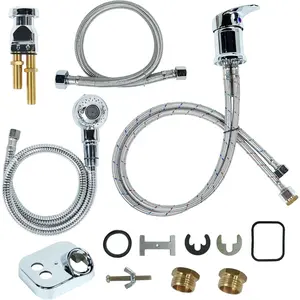 Salon Shampoo Bowl Faucet Vacuum Breaker Kit Spa Beauty Salon Shampoo Bowl Sink Hair Salon Bath Accessories Bathroom Hot Cold Faucet Spray Hose Replacement Set for Backwash Barber Chair