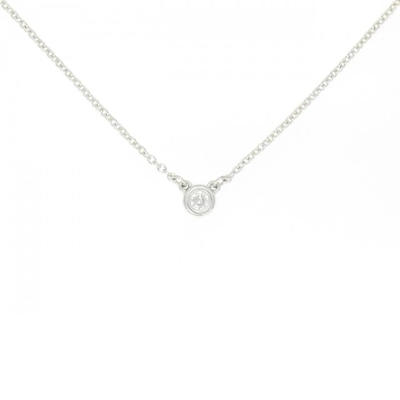 Pre-owned Tiffany & Co. Sterling Silver 925 (Ag925) Small Leather Goods By the Yard 925 Silver Diamond Necklace