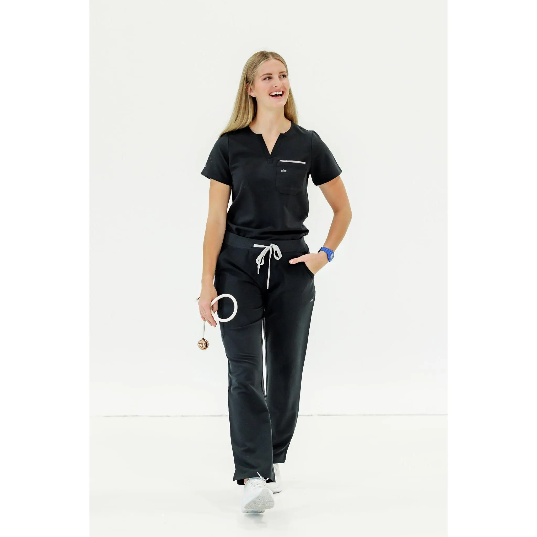 Women Classic Fit Scrub Pant (Black)