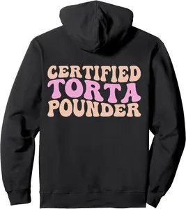 Certified torta pounder on back funny torta pounder men Pullover Hoodie