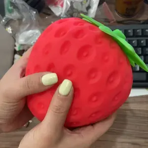 Slow Rebound Squishy Strawberry Simulation Fruit Model, Stress Relief Sensory Fidget Squeeze Item for Kids and Adults