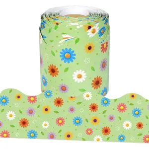 65.6Ft Spring Bulletin Board Borders, Colorful Daisy Flower Bulletin Board Border Floral Border Trim for Home Office School Classroom Chalkboard Wall & Spring Party Decor