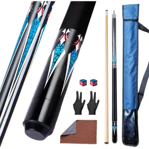 58 Inch 2-Piece Pool Cue Stick Set, 19/20 oz 1/2 Maple Billiard Pool Cue with 13mm Cue Tip for Billiard Games