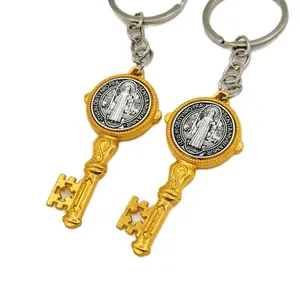 12 St Jude & St Benito Keychains - 12pcs Design with Free Bags for Baptism Communion, confirmation Favors